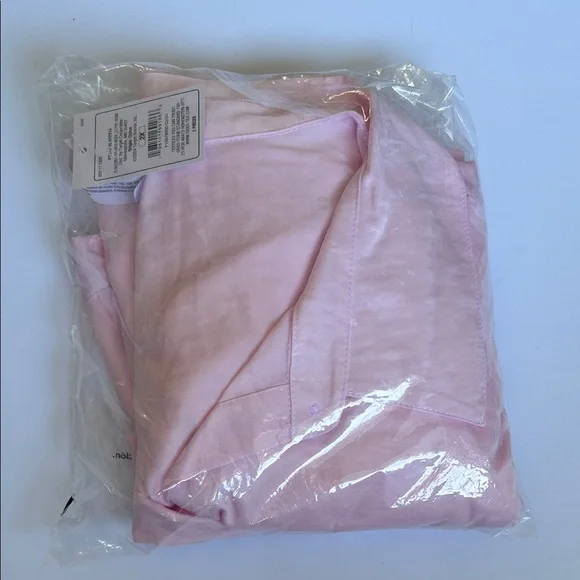 Target Auden Light Pink Women's satin short sleeve pajama set top and bottom NWT - Picture 4 of 4